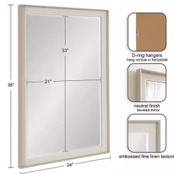 Neutral Linen Beveled Wall Mirror