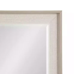 Neutral Linen Beveled Wall Mirror