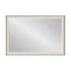 Neutral Linen Beveled Wall Mirror