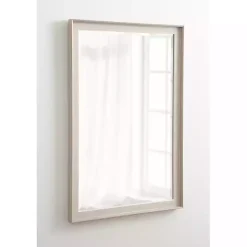 Neutral Linen Beveled Wall Mirror