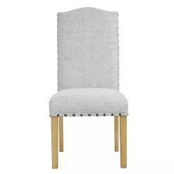 Neutral Nailhead Parsons Dining Chairs, Set of 2