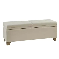 Neutral Split Seat Jackson Storage Bench