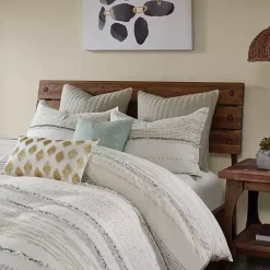 Neutral Stripe Full/Queen 3-pc. Comforter Set