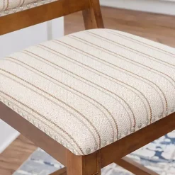 Neutral Stripes Upholstered Emmy Counter Stool