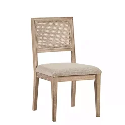 Neutral Woven Back Dining Chairs, Set of 2