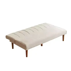 Neutral Woven Channel Convertible Sofa