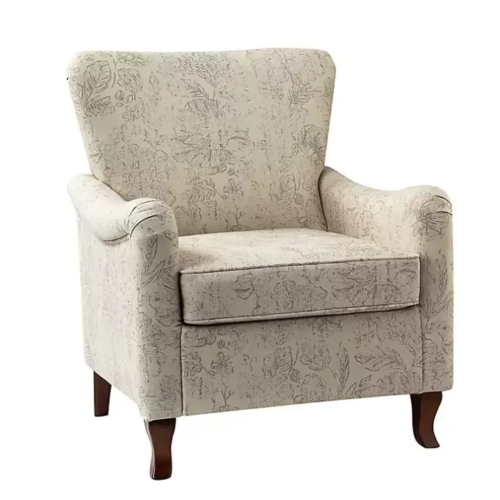 Nicola Beige Linen Upholstered Armchair