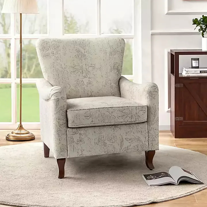 Nicola Beige Linen Upholstered Armchair