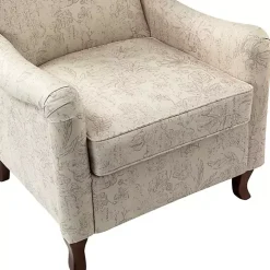 Nicola Beige Linen Upholstered Armchair