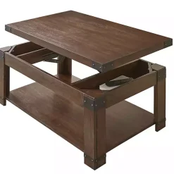 Nolan Lift Top Wood and Metal Accents Coffee Table