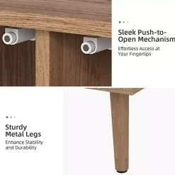 Oak and Natural Rattan 4-Door Sideboard