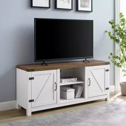 Oak Farmhouse Double Door TV Stand