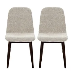 Oatmeal Linen Dining Chairs, Set of 2