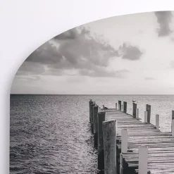 Ocean Dock Arched Canvas Art Print