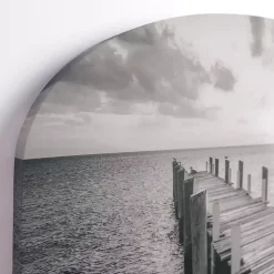 Ocean Dock Arched Canvas Art Print
