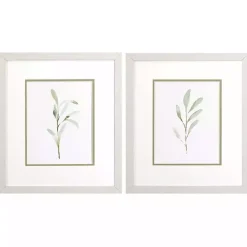 Olive Leaves Framed Art Prints, Set of 2