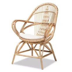 Open Woven Rattan Accent Chair