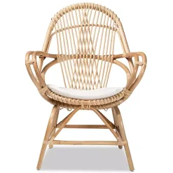 Open Woven Rattan Accent Chair