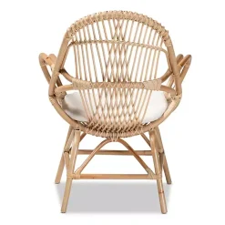 Open Woven Rattan Accent Chair