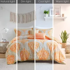 Orange Damask 4-pc. Twin/Twin XL Comforter Set