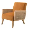 Orange Rattan Accent Chair