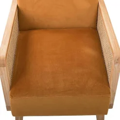Orange Rattan Accent Chair