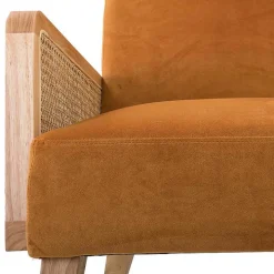 Orange Rattan Accent Chair