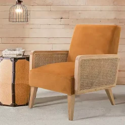 Orange Rattan Accent Chair