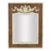Ornate Antique White Wood Wall Mirror