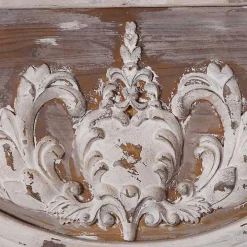 Ornate Antique White Wood Wall Mirror