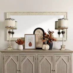 Ornate Distressed Cream Leaner Mirror