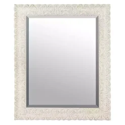 Ornate Distressed Cream Mirror, 29x35
