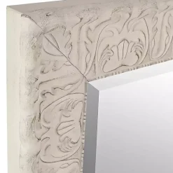 Ornate Distressed Cream Mirror, 29x35