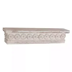 Ornate Farmhouse Wooden Wall Shelf, 28 in.
