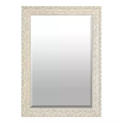 Ornate Ivory Wall Mirror, 31x43 in.