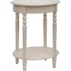 Oval Antique White Accent Table