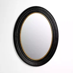 Oval Bodiford Black and Gold Wall Mirror