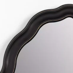 Oval Catorina Black Wavy Wall Mirror