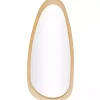 Oval Natural Wood Wall Mirror