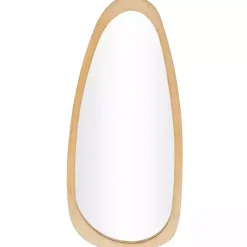 Oval Natural Wood Wall Mirror
