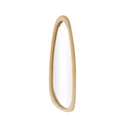 Oval Natural Wood Wall Mirror