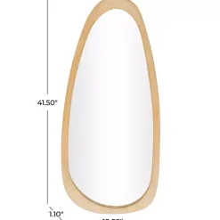 Oval Natural Wood Wall Mirror