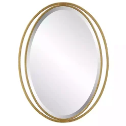 Oval Rhodes Gold Wall Mirror
