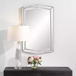 Overlapping Asymmetrical Bevel Wall Mirror
