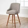 Paige Swivel Gray Stripe Counter Stool
