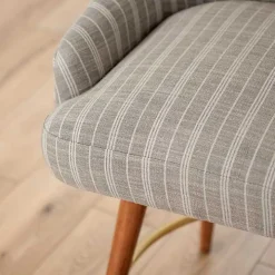 Paige Swivel Gray Stripe Counter Stool