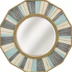 Painted Nautical Rope Wood Framed Wall Mirror