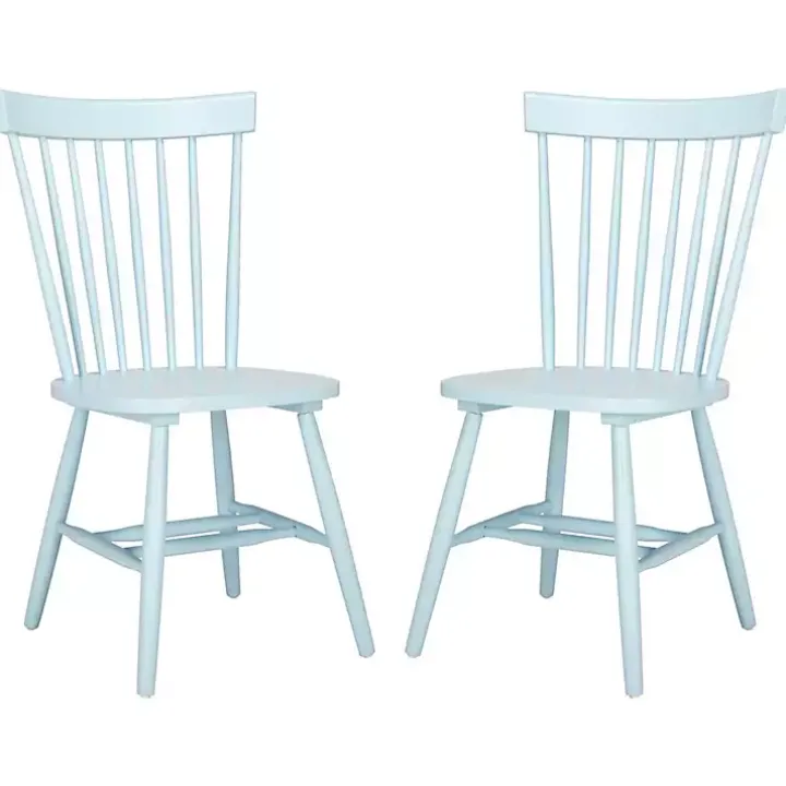 Pale Blue Parker Spindle Dining Chairs, Set of 2