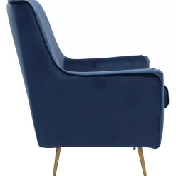 Parisian Blue Velvet Lana Accent Chair