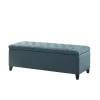 Peacock Blue Button Tufted Storage Bench